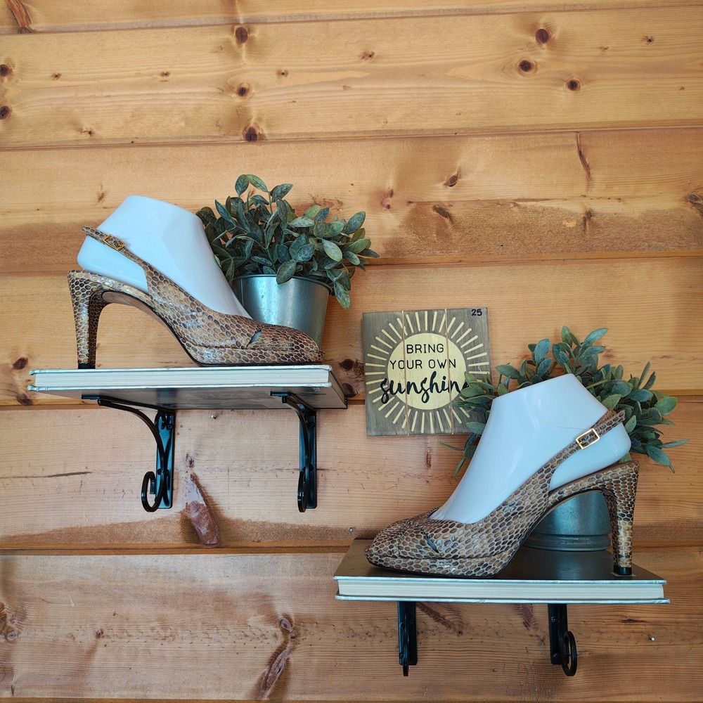 Stuart Weitzman Snake Python Patent Leather Heels… - image 1